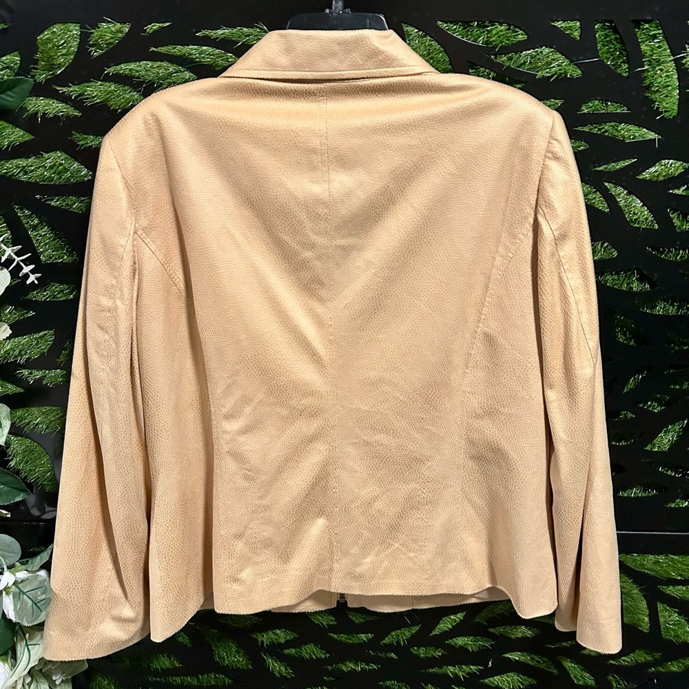 VNTG Chico's Yellow Snakeskin Embossed Faux Suede Jacket, Women’s Large - Picture 3 of 9